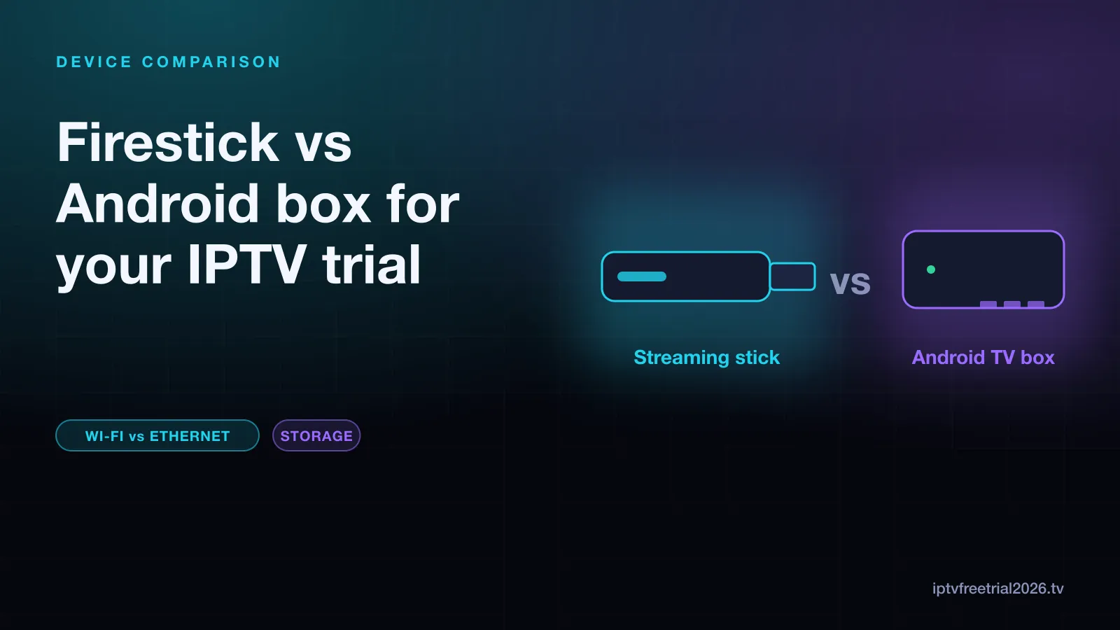 Illustration comparing a streaming stick with an Android TV box