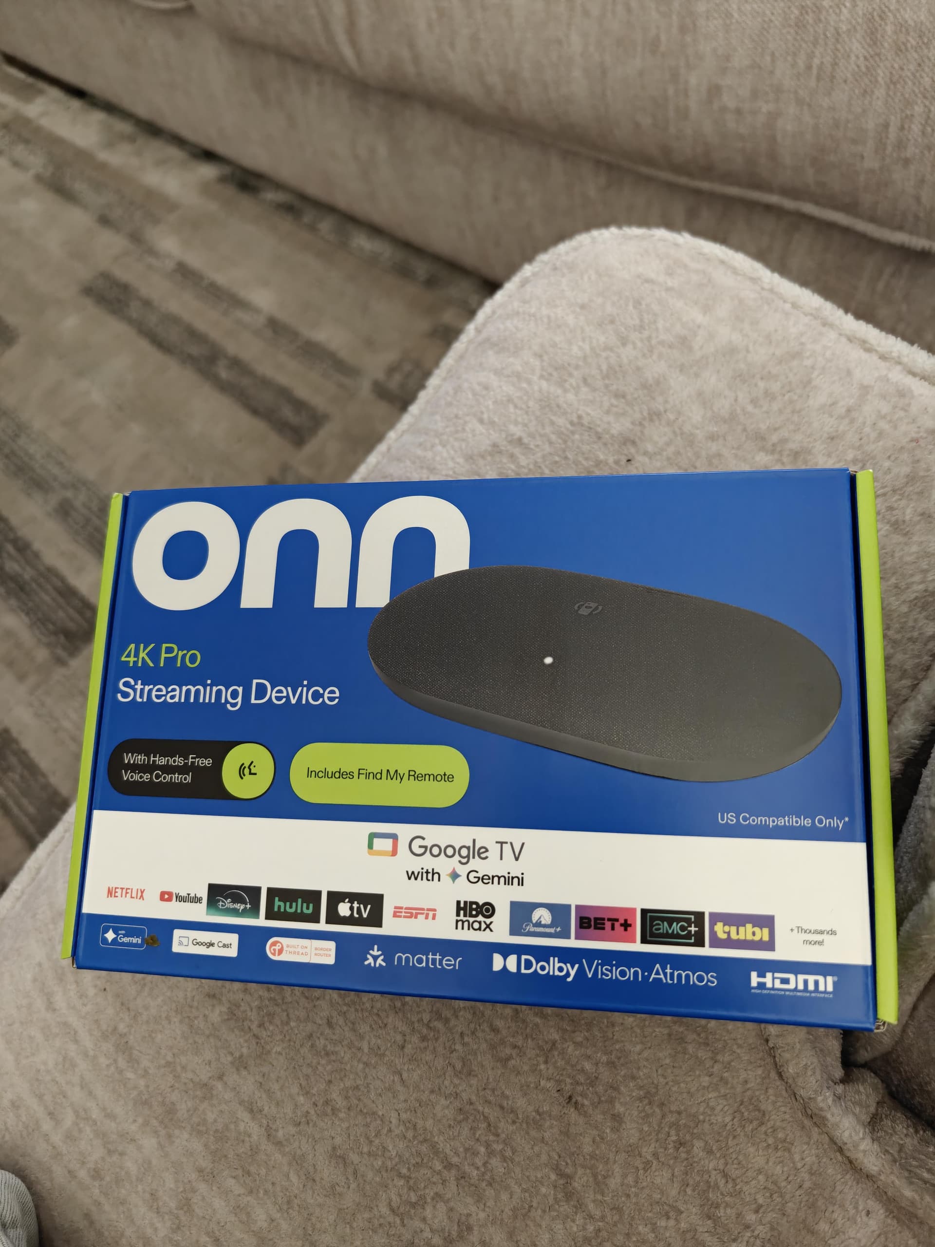 ONN 4K Pro Streaming Device — perfect for IPTV Free Trial with TiviMate, Google TV, Dolby Vision Atmos